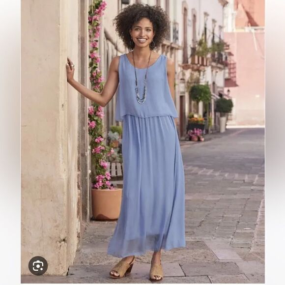 Back Illusion Flounce Dress - Picture 1 of 5